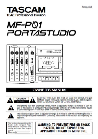 TASCAM MF-P01 PORTASTUDIO OWNER'S MANUAL INC TROUBLESHOOT GUIDE 16 PAGES ENG