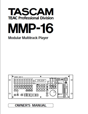 TASCAM MMP-16 MODULAR MULTITRACK PLAYER OWNER'S MANUAL 127 PAGES ENGLISH