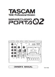 TASCAM PORTA 02 MINISTUDIO OWNER'S MANUAL 24 PAGES ENGLISH