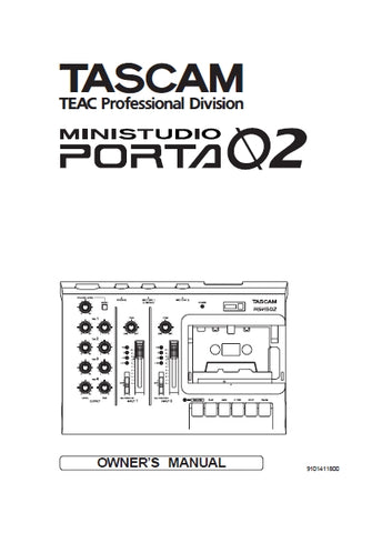 TASCAM PORTA 02 MINISTUDIO OWNER'S MANUAL 24 PAGES ENGLISH