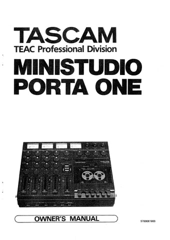 TASCAM PORTA ONE MINISTUDIO OWNER'S MANUAL 41 PAGES ENGLISH