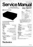 TECHNICS RS-TR777 STEREO DOUBLE CASSETTE DECK SERVICE MANUAL INC SCHEMATIC DIAGRAMS 46 PAGES ENG