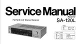 TECHNICS SA-120L FM MW LW STEREO RECEIVER SERVICE MANUAL INC SCHEMATIC DIAGRAMS 16 PAGES ENG