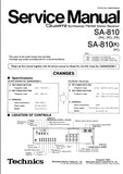 TECHNICS SA-810 QUARTZ SYNTHESIZER FM AM STEREO RECEIVER SERVICE MANUAL INC SCHEMATIC DIAGRAMS 36 PAGES ENG