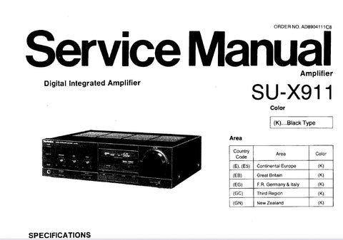 TECHNICS SU-X911 DIGITAL INTEGRATED AMPLIFIER SERVICE MANUAL INC SCHEMATIC DIAGRAMS 23 PAGES ENG