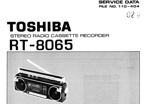 TOSHIBA RT-8065 STEREO RADIO CASSETTE RECORDER SERVICE DATA INC SCHEMATIC DIAGRAMS 16 PAGES ENG