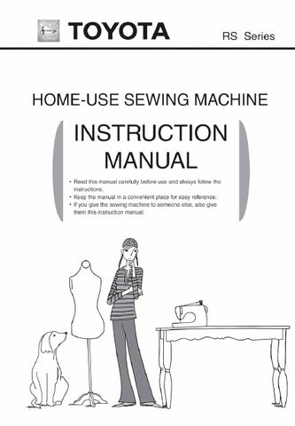 TOYOTA RS SERIES SEWING MACHINE INSTRUCTION MANUAL 55 PAGES ENG