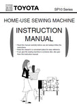 TOYOTA SP10 SERIES SEWING MACHINE INSTRUCTION MANUAL 48 PAGES ENG