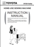 TOYOTA SP200 SERIES SEWING MACHINE INSTRUCTION MANUAL 55 PAGES ENG