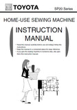 TOYOTA SP20 SERIES SEWING MACHINE INSTRUCTION MANUAL 52 PAGES ENG