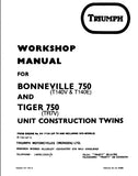 TRIUMPH 73-78 BONNEVILLE T140V T140E TIGER TR7V MOTORCYCLE WORKSHOP MANUAL 217 PAGES ENG