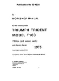 TRIUMPH TRIDENT T160 MOTORCYCLE WORKSHOP MANUAL 188 PAGES ENG