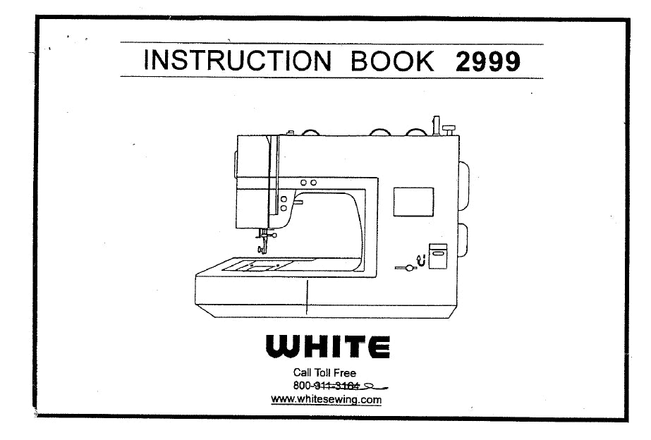 WHITE 2999 SEWING MACHINE INSTRUCTION BOOK 42 PAGES ENG