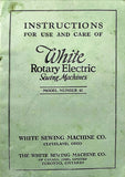 WHITE 41 ROTARY ELECTRIC SEWING MACHINE INSTRUCTION MANUAL 26 PAGES ENG