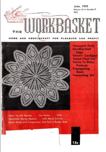 WORKBASKET VOL 24 NUMBER 9 JUNE 1959 SEWING KNITTING CROCHET PATTERNS NEEDLECRAFT MAGAZINE 56 PAGES ENGLISH