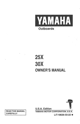 YAMAHA 25X 30X OUTBOARD MOTOR OWNERS MANUAL 132 PAGES ENGLISH