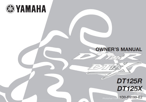 YAMAHA DT125R DT125X MOTORCYCLE OWNER'S MANUAL 74 PAGES ENG