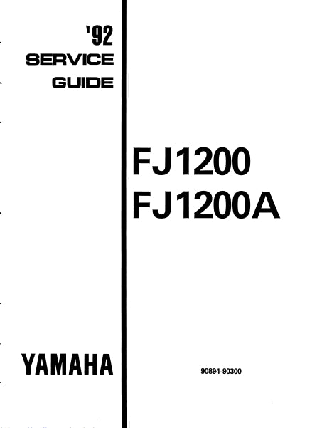 YAMAHA FJ1200 FJ1200A MOTORCYCLE SERVICE GUIDE INC SCHEM DIAGS 42 PAGES ENG