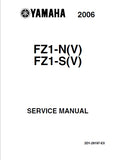 YAMAHA FZ1-N(V) FZ1-S(V) MOTORCYCLE SERVICE MANUAL 451 PAGES ENGLISH