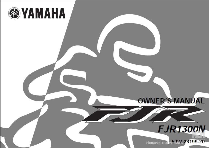 YAMAHA FZR1300N MOTORCYCLE OWNER'S MANUAL 106 PAGES ENGLISH