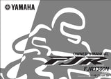 YAMAHA FZR1300N MOTORCYCLE OWNER'S MANUAL 106 PAGES ENGLISH