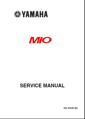 YAMAHA MIO SCOOTER SERVICE MANUAL 305 PAGES ENGLISH