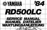 YAMAHA RD500LC MOTORCYCLE SERVICE MANUAL 110 PAGES ENGLISH