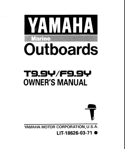 YAMAHA T9.9Y F9.9Y OUTBOARD MOTOR OWNERS MANUAL 108 PAGES ENGLISH