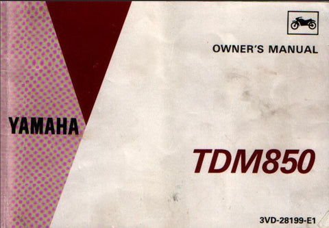 YAMAHA TDM850 MOTORCYCLE OWNER'S MANUAL 103 PAGES ENG
