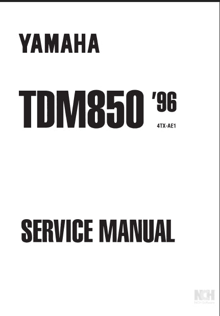 YAMAHA TDM850 MOTORCYCLE SERVICE MANUAL 323 PAGES ENGLISH