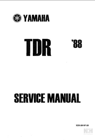 YAMAHA TDR250 MOTORCYCLE SERVICE MANUAL 338 PAGES ENGLISH