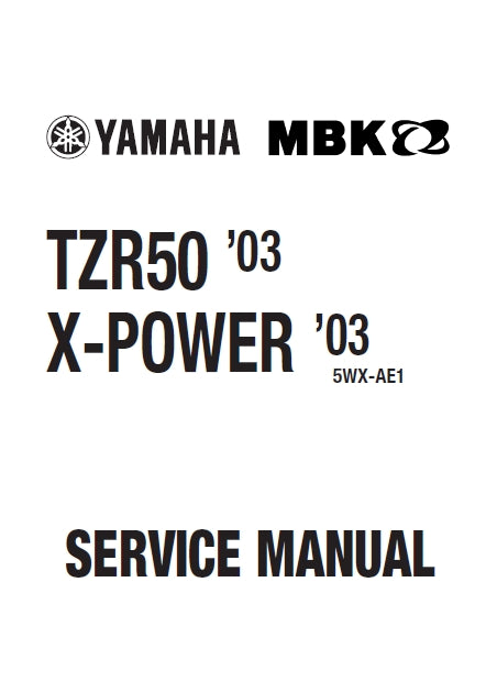 YAMAHA TZR50 X-POWER MOTORCYCLE SERVICE MANUAL 251 PAGES ENGLISH
