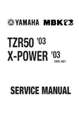 YAMAHA TZR50 X-POWER MOTORCYCLE SERVICE MANUAL 251 PAGES ENGLISH