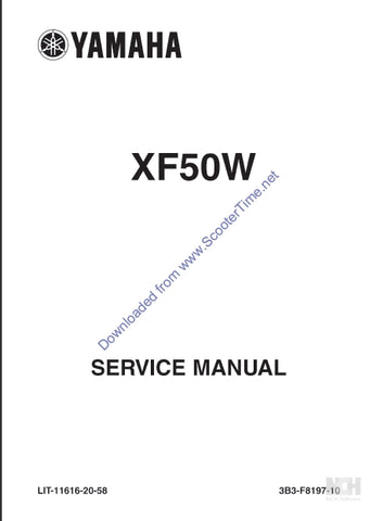 YAMAHA XF50W SCOOTER SERVICE MANUAL 338 PAGES ENGLISH