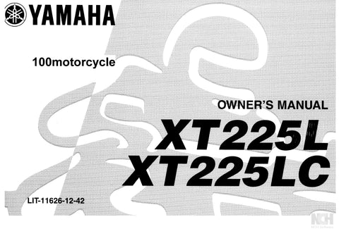 YAMAHA XT225L XT225LC MOTORCYCLE OWNER'S MANUAL 98 PAGES ENG
