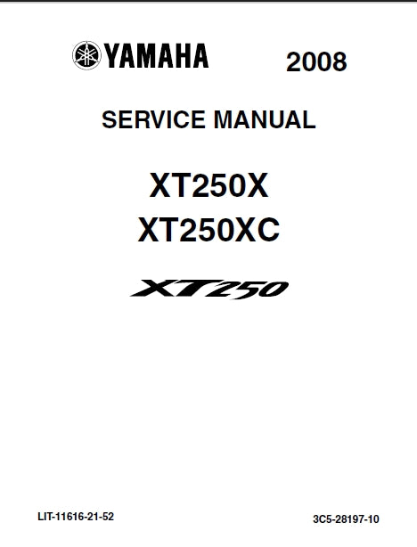 YAMAHA XT250X XT250XC MOTORCYCLE SERVICE MANUAL 282 PAGES ENGLISH
