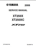 YAMAHA XT250X XT250XC MOTORCYCLE SERVICE MANUAL 282 PAGES ENGLISH