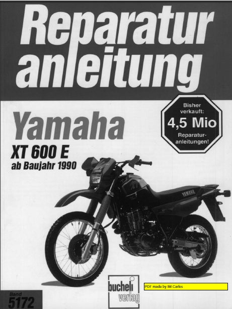 YAMAHA XT600E MOTORRAD REPARATUR ANLEITUNG 98 SEITE DEUTSCH