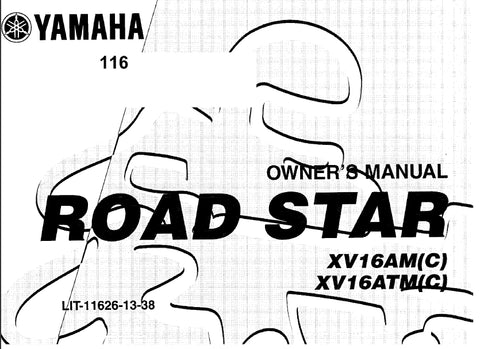 YAMAHA XV16AM(C) XV16ATM(C) MOTORCYCLE OWNERS MANUAL 110 PAGES ENGLISH