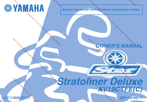 YAMAHA XV19CTFE(C) MOTORCYCLE OWNERS MANUAL 106 PAGES ENGLISH