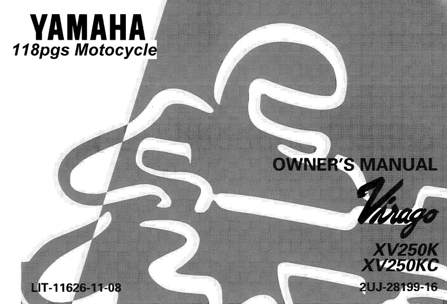YAMAHA XV250K XV250KC MOTORCYCLE OWNER'S MANUAL 112 PAGES ENGLISH