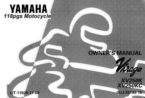 YAMAHA XV250K XV250KC MOTORCYCLE OWNER'S MANUAL 112 PAGES ENGLISH