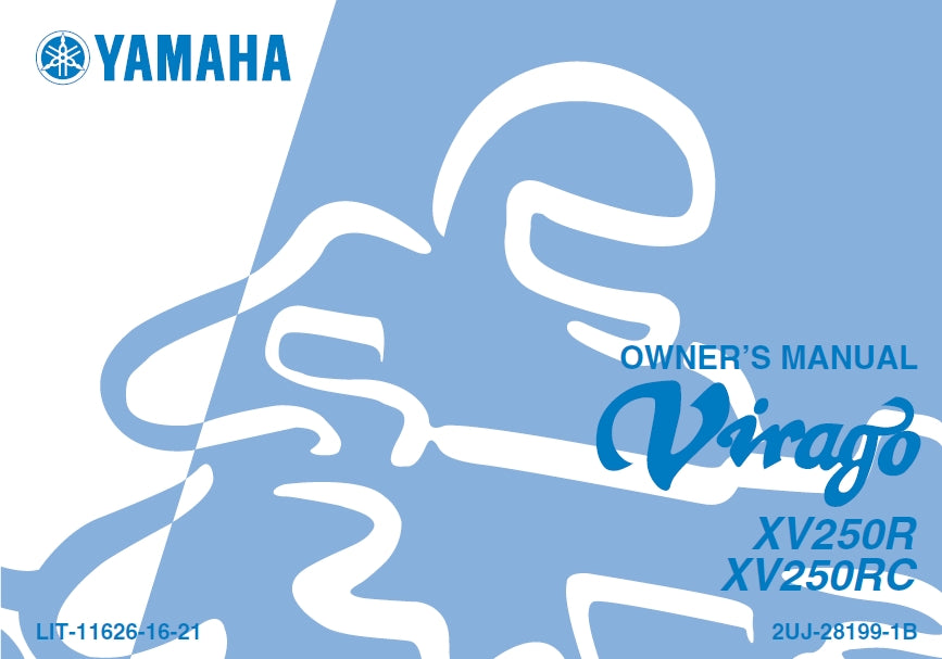 YAMAHA XV250R XV250RC MOTORCYCLE OWNER'S MANUAL 97 PAGES ENGLISH
