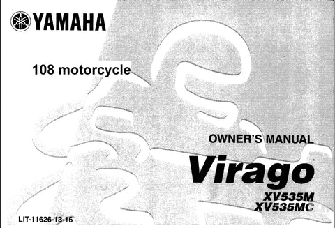 YAMAHA XV535M XV535MC VIRAGO MOTORCYCLE OWNER'S MANUAL 98 PAGES ENG