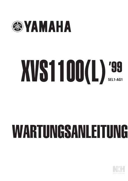 YAMAHA XVS1100(L) MOTORRAD WARTUNGSANLEITUNG 356 SEITE DEUTSCH