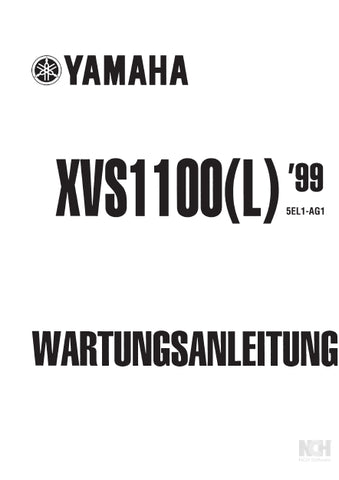 YAMAHA XVS1100(L) MOTORRAD WARTUNGSANLEITUNG 356 SEITE DEUTSCH