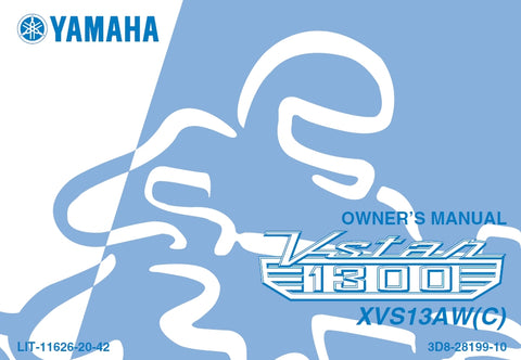 YAMAHA XVS13AW(C) MOTORCYCLE OWNER'S MANUAL 97 PAGES ENGLISH
