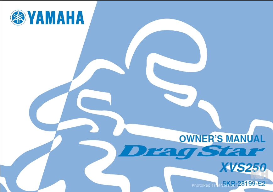 YAMAHA XVS250 DRAG STAR MOTORCYCLE OWNER'S MANUAL 82 PAGES ENG