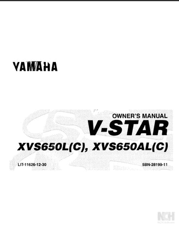YAMAHA XVS650L(C) XVS650AL(C) MOTORCYCLE OWNER'S MANUAL 110 PAGES ENG