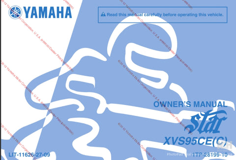 YAMAHA XVS95CE(C) MOTORCYCLE OWNER'S MANUAL 94 PAGES ENGLISH